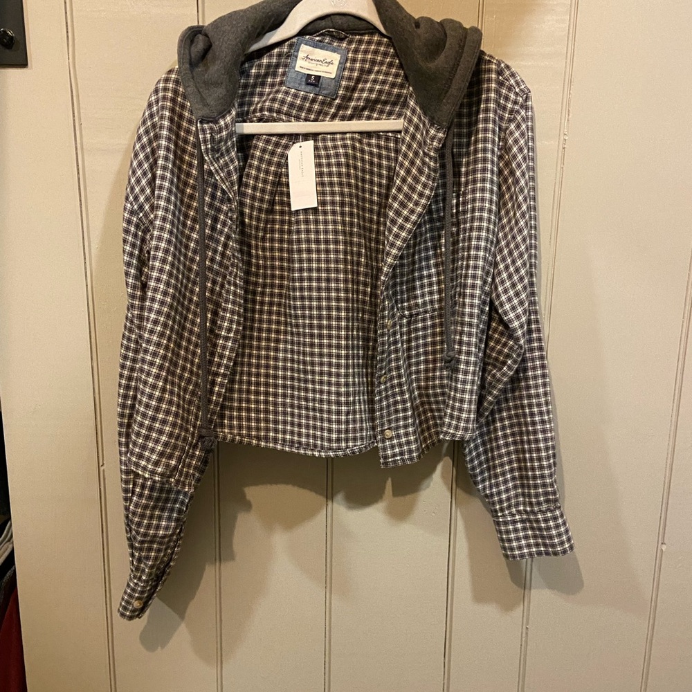 American Eagle Outfitters Flannel with Hood